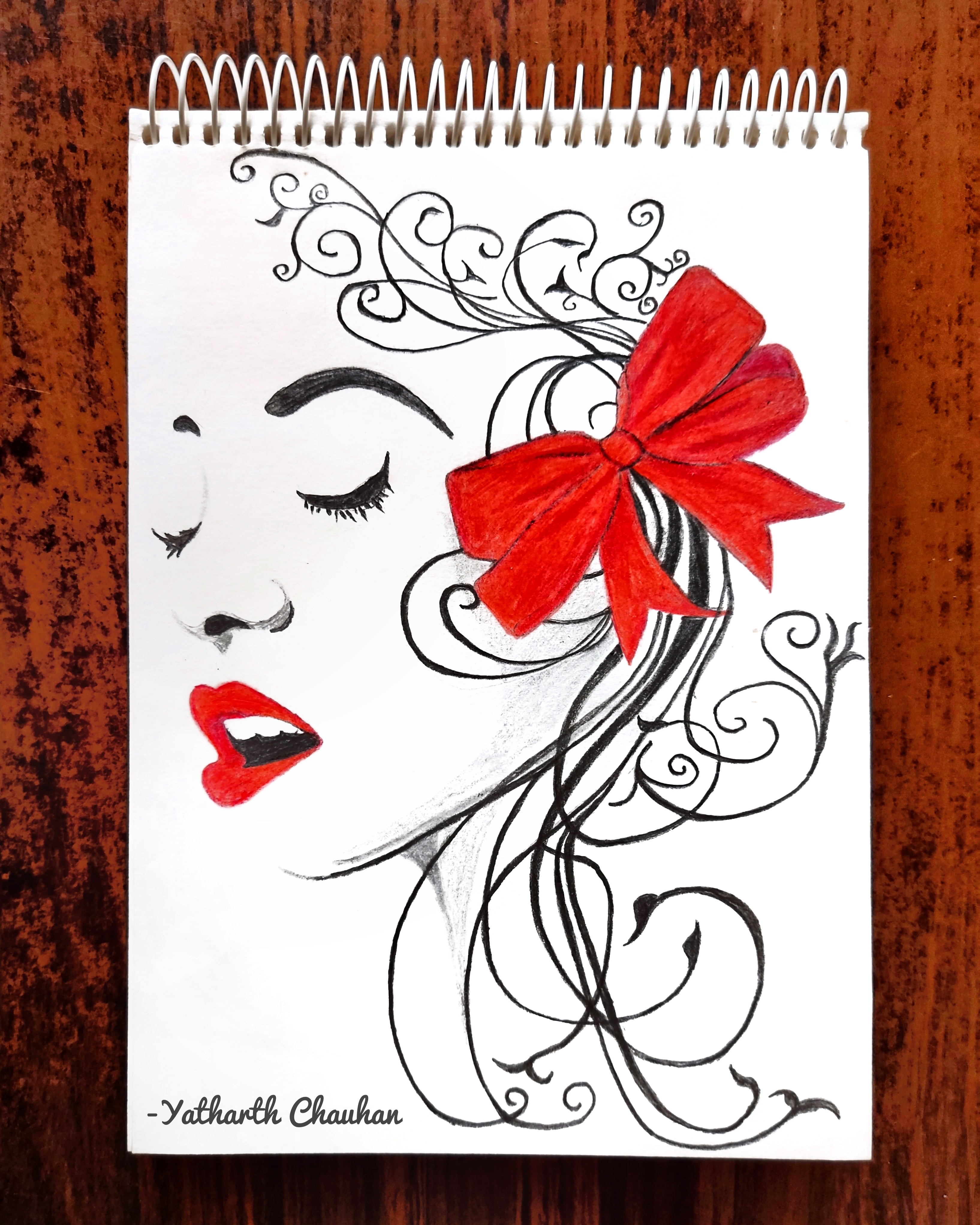 Unique Sketch of Girl Face